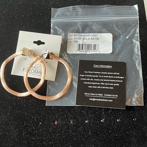 Rivka Friedman 18k Clad Rose Gold Wavy Hoop Earrings